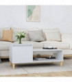 Coffee Table High Gloss White 100x50x45 cm Engineered Wood