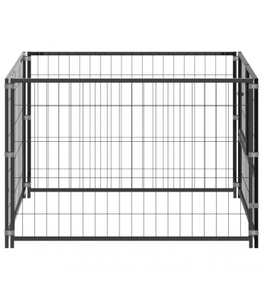 Dog Kennel Black 100x100x70 cm Steel
