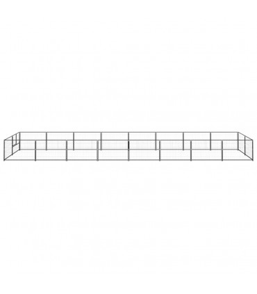 Dog Kennel Black 16 m² Steel