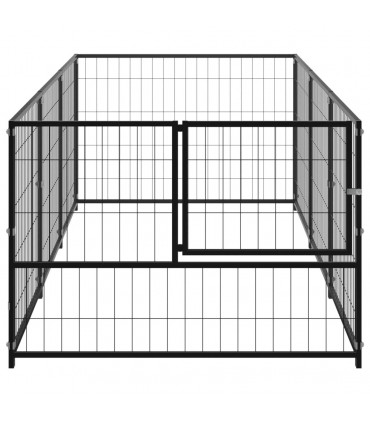 Dog Kennel Black 3 m² Steel