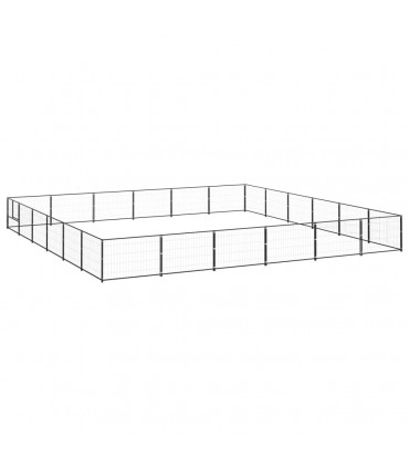 Dog Kennel Black 36 m² Steel