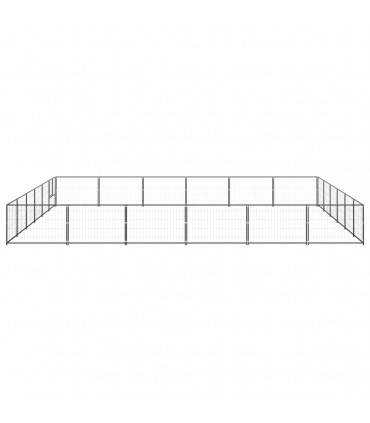 Dog Kennel Black 36 m² Steel