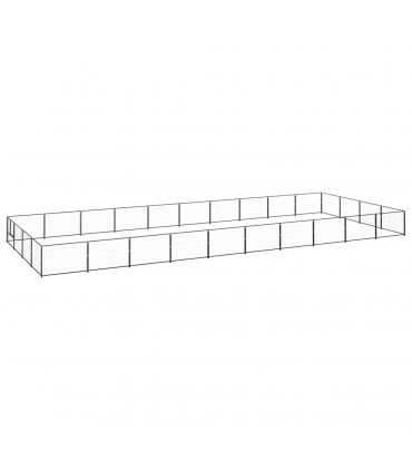 Dog Kennel Black 40 m² Steel
