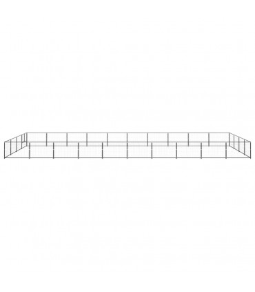 Dog Kennel Black 40 m² Steel