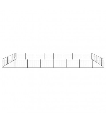 Dog Kennel Black 48 m² Steel