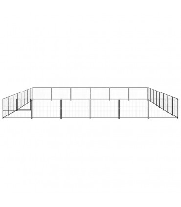 Dog Kennel Black 48 m² Steel