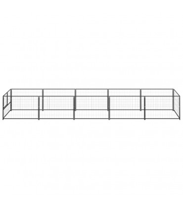 Dog Kennel Black 5 m² Steel