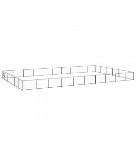 Dog Kennel Black 60 m² Steel