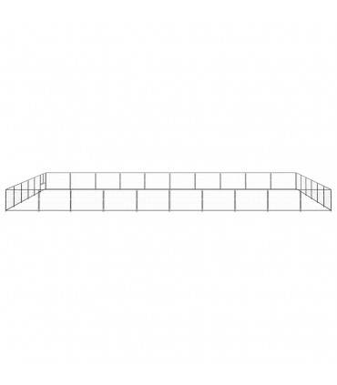 Dog Kennel Black 60 m² Steel