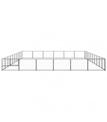 Dog Kennel Black 60 m² Steel