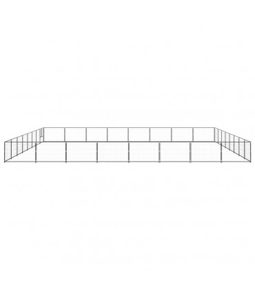 Dog Kennel Black 64 m² Steel