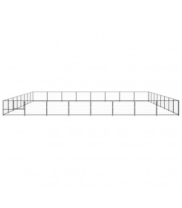 Dog Kennel Black 64 m² Steel