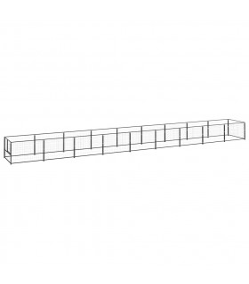 Dog Kennel Black 9 m² Steel