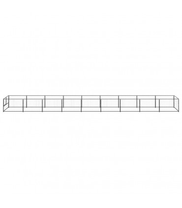 Dog Kennel Black 9 m² Steel