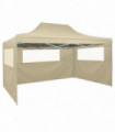 Foldable Tent with 3 Walls 3x4.5 m Cream