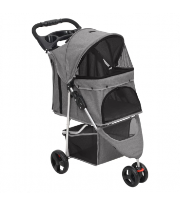Folding Dog Stroller Grey 80x46x98 cm Oxford Fabric
