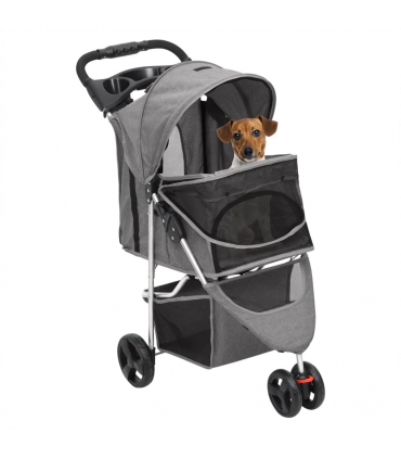 Folding Dog Stroller Grey 80x46x98 cm Oxford Fabric