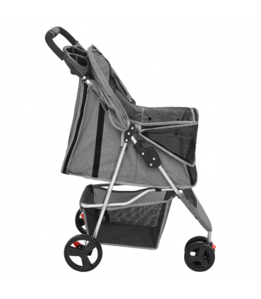 Folding Dog Stroller Grey 80x46x98 cm Oxford Fabric