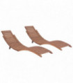 Folding Sun Loungers 2 pcs Solid Teak Wood