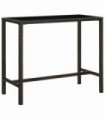 Garden Bar Table Brown 130x60x110 cm Poly Rattan and Glass