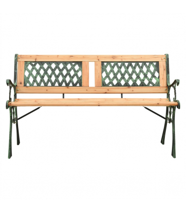 Garden Bench 122 cm Cast Iron and Solid Firwood