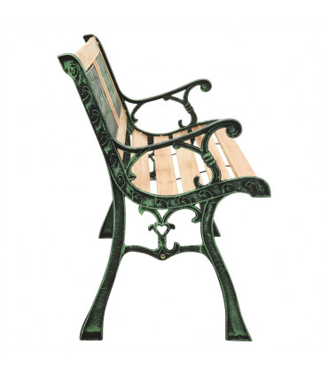 Garden Bench 122 cm Cast Iron and Solid Firwood