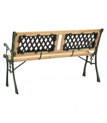 Garden Bench 122 cm Cast Iron and Solid Firwood