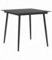Garden Dining Table Black 80x80x74 cm Steel and Glass