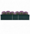 Garden Raised Bed Galvanised Steel 400x80x77 cm Green