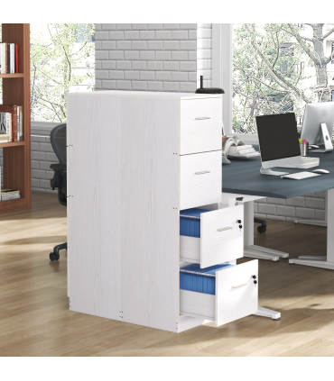 HOMCOM 4 Drawer File Cabinet Locking Filing Cabinet for A4, Ash Wood-Effect