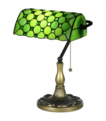HOMCOM Stained Glass Table Lamp, for Bedroom Bedside, Bulb not Included