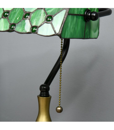 HOMCOM Stained Glass Table Lamp, for Bedroom Bedside, Bulb not Included