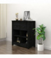 Sideboard Black 70x35x80 cm Solid Wood Pine
