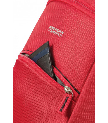 Backpack Red Lightweight Design Contrasting Colored Details Ample Space Inside