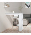 Wall Bar Table High Gloss White 102x45x103.5 cm Engineered Wood