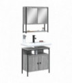 vidaXL 2 Piece Bathroom Furniture Set Grey Sonoma Engineered Wood