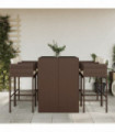 vidaXL 5 Piece Garden Bar Set with Cushions Brown Poly Rattan