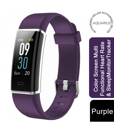 Aquarius AQ200 Color Screen Heart Rate & Sleep Monitor Tracker, Purple