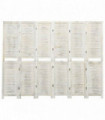 vidaXL 6-Panel Room Divider Antique White 215x166 cm Solid Wood