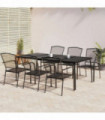 vidaXL 7 Piece Garden Dining Set Anthracite Steel