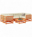 vidaXL 7 Piece Garden Sofa Set Wax Brown Solid Wood Pine