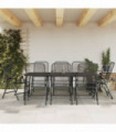 vidaXL 9 Piece Garden Dining Set Anthracite Metal Mesh