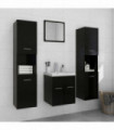 vidaXL Bathroom Furniture Set Black Engineered Wood