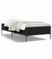 vidaXL Bed Frame Black 90x190 cm Single Engineered Wood and Metal