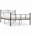 vidaXL Bed Frame Black Metal 140x200 cm
