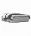 vidaXL Bed Frame Grey Sonoma 150x200 cm King Size Engineered Wood