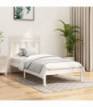 vidaXL Bed Frame White Solid Wood 100x200 cm