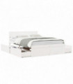 vidaXL Bed Frame with Drawers White 140x190 cm Solid Wood Pine