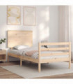 vidaXL Bed Frame with Headboard 100x200 cm Solid Wood