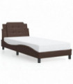 vidaXL Bed Frame with Headboard Brown 80x200 cm Faux Leather